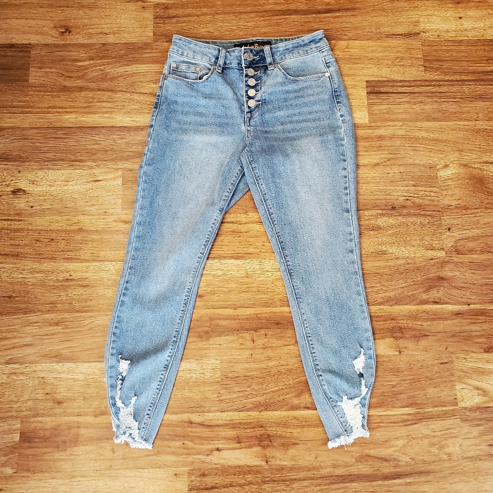 Indigo Rein Skinny Jeans Size 3 Curvy Button Fly